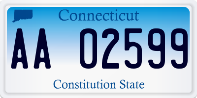 CT license plate AA02599