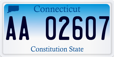 CT license plate AA02607