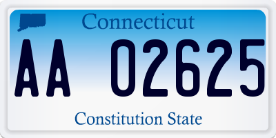 CT license plate AA02625