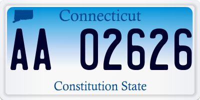 CT license plate AA02626