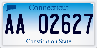 CT license plate AA02627