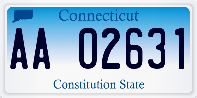 CT license plate AA02631