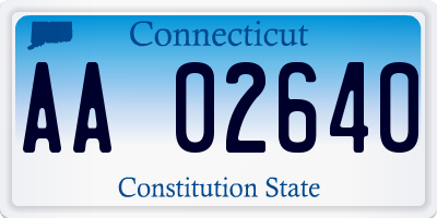 CT license plate AA02640