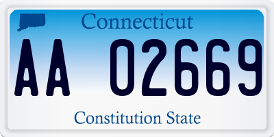 CT license plate AA02669