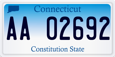 CT license plate AA02692