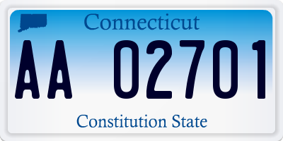 CT license plate AA02701