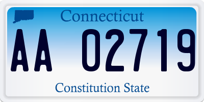 CT license plate AA02719