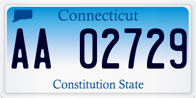 CT license plate AA02729