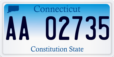 CT license plate AA02735