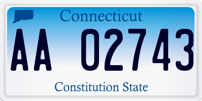 CT license plate AA02743