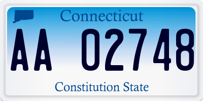 CT license plate AA02748
