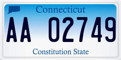 CT license plate AA02749
