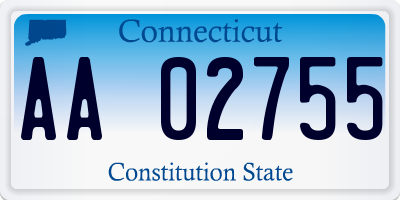 CT license plate AA02755