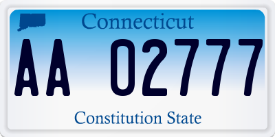 CT license plate AA02777