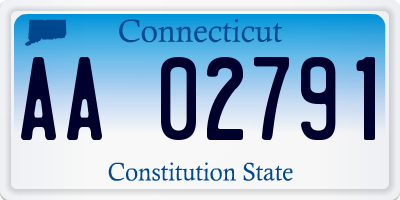 CT license plate AA02791