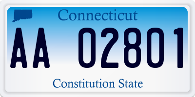 CT license plate AA02801