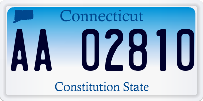 CT license plate AA02810