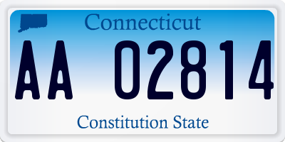 CT license plate AA02814