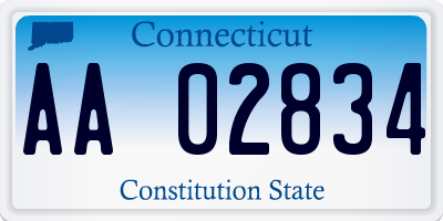 CT license plate AA02834