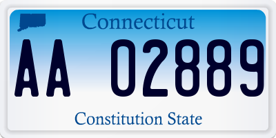 CT license plate AA02889