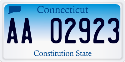 CT license plate AA02923