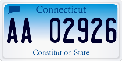 CT license plate AA02926