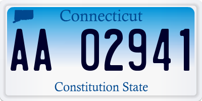 CT license plate AA02941
