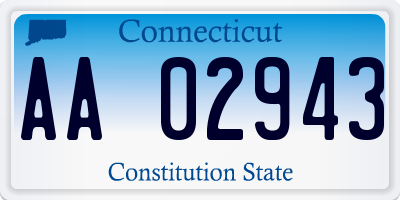 CT license plate AA02943