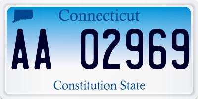 CT license plate AA02969