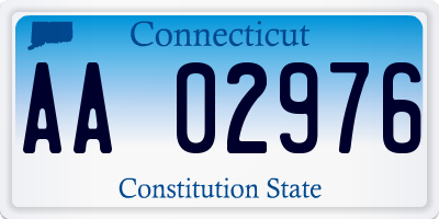 CT license plate AA02976