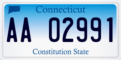 CT license plate AA02991