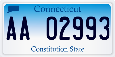 CT license plate AA02993