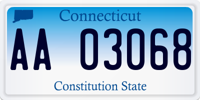 CT license plate AA03068