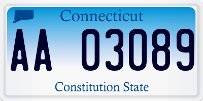 CT license plate AA03089