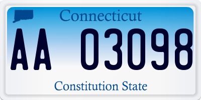 CT license plate AA03098