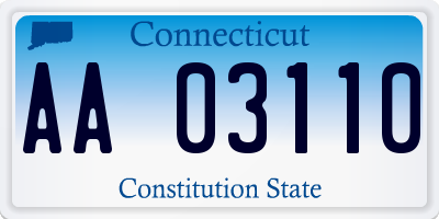 CT license plate AA03110
