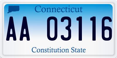 CT license plate AA03116