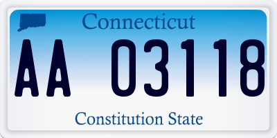 CT license plate AA03118