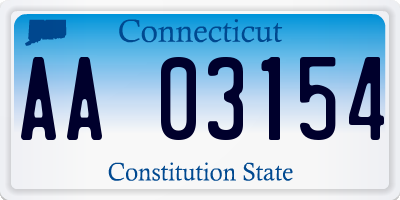CT license plate AA03154