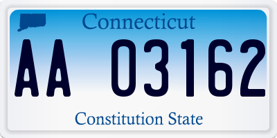 CT license plate AA03162