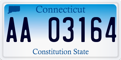CT license plate AA03164