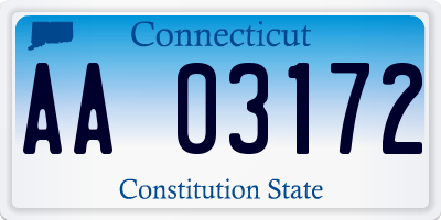 CT license plate AA03172