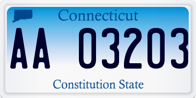 CT license plate AA03203