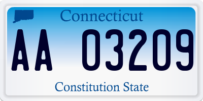 CT license plate AA03209