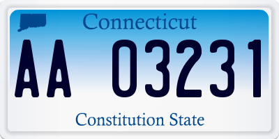 CT license plate AA03231