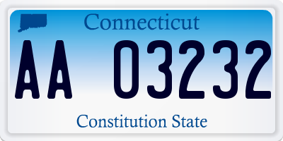 CT license plate AA03232