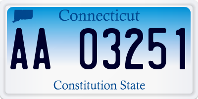 CT license plate AA03251