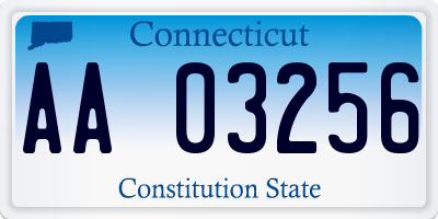 CT license plate AA03256