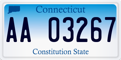 CT license plate AA03267