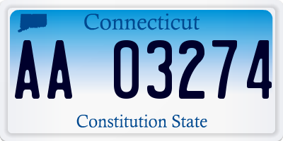 CT license plate AA03274